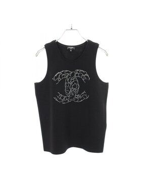 Chanel Tank Top CC Logo Camellia Wool